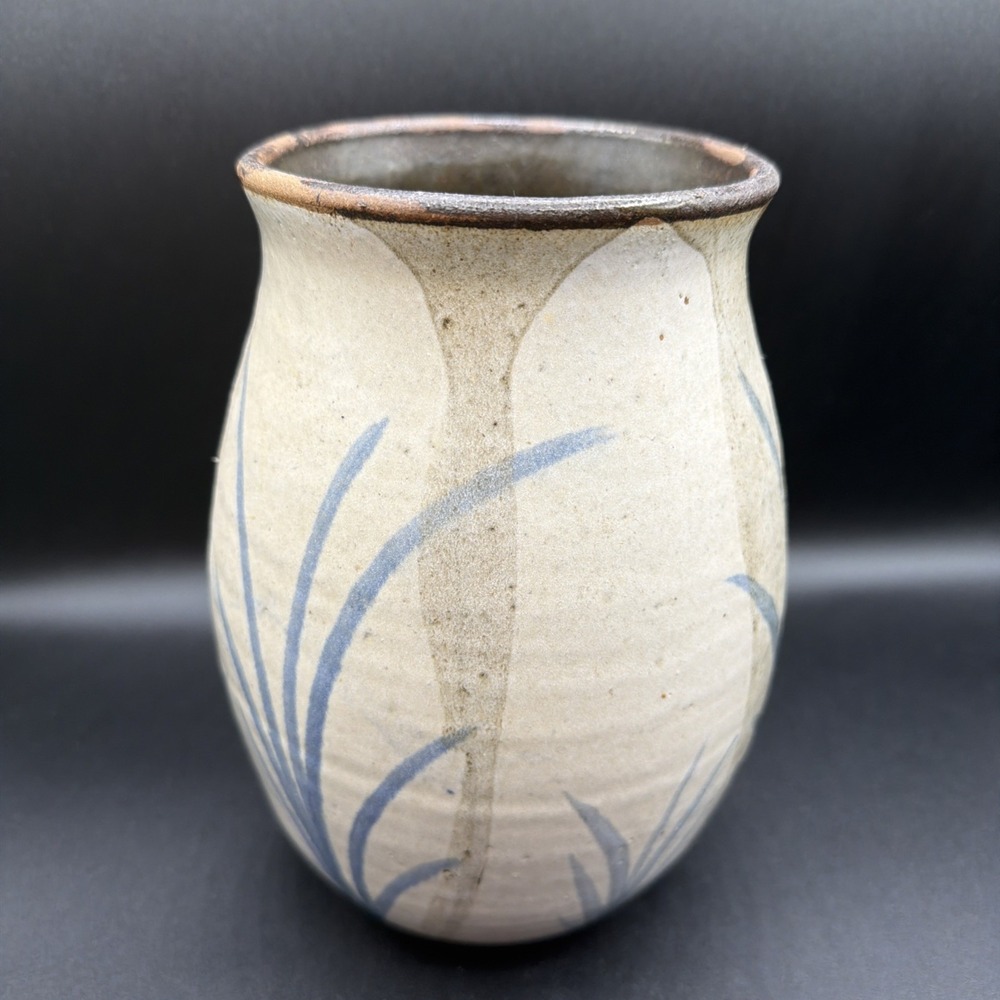 VTG Studio Art Pottery Vase Blue Abstract Signed Craig Norwood 8.5" Tall '90s - Picture 6 of 6